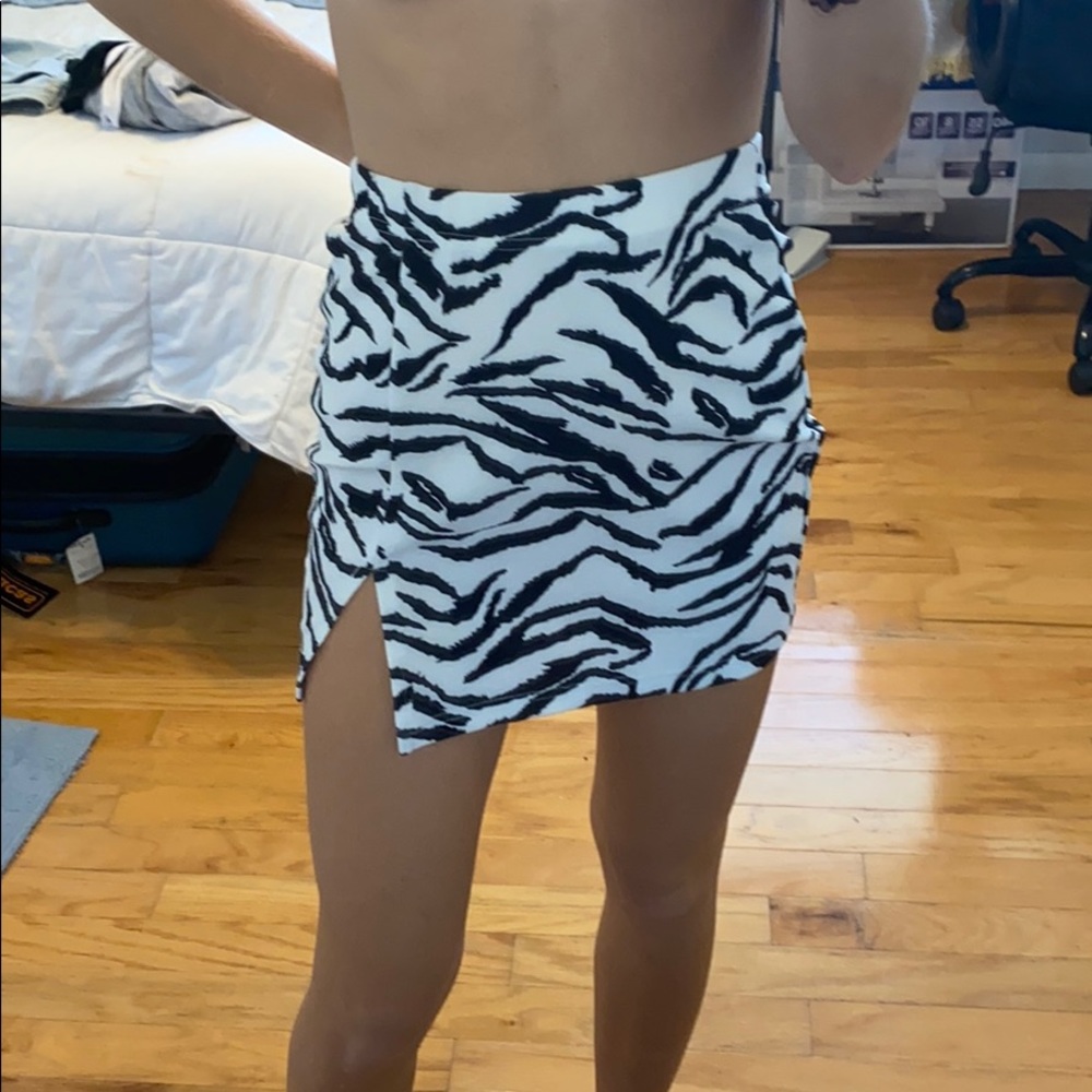 Zebra print mini skirt